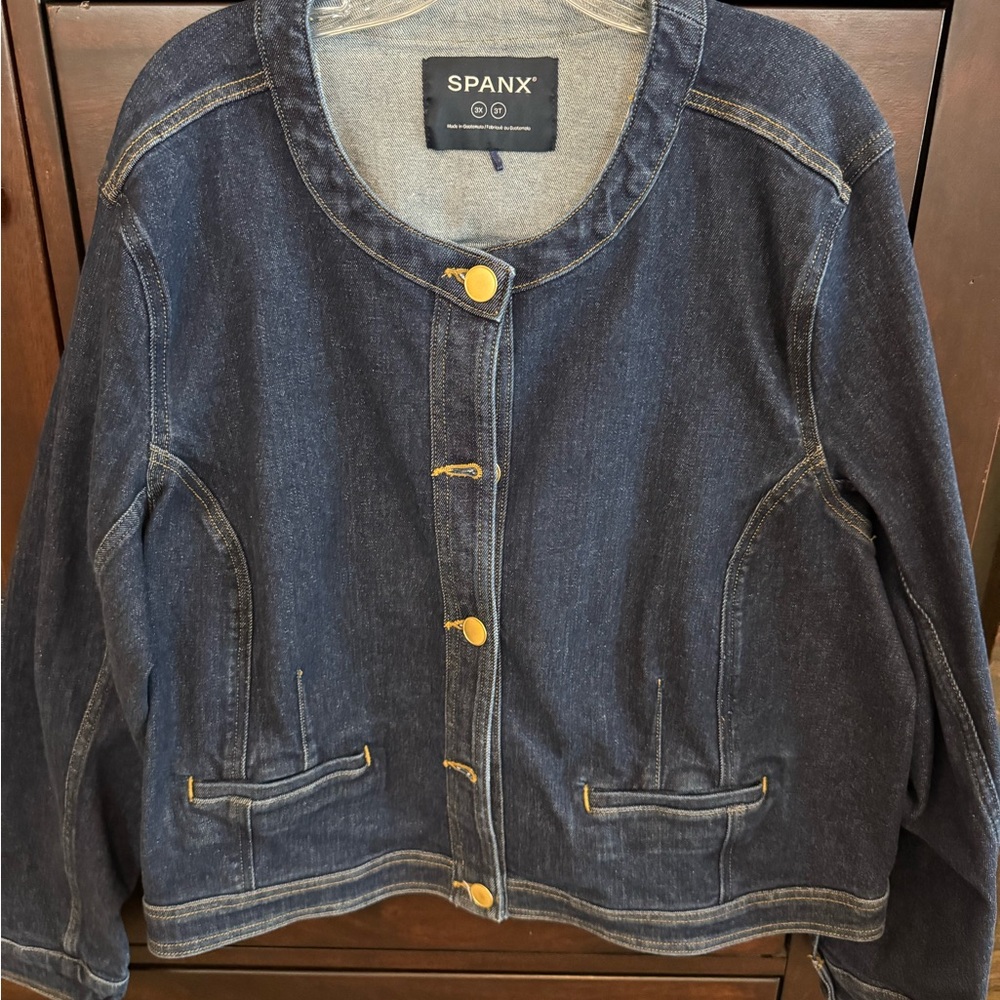 SPANX Denim Jacket (color is Raw Indigo)